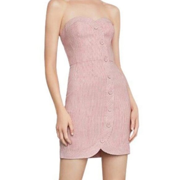NWT BCBGMaxAzria Pinstripe Bustier Dress 8 - Picture 2 of 16